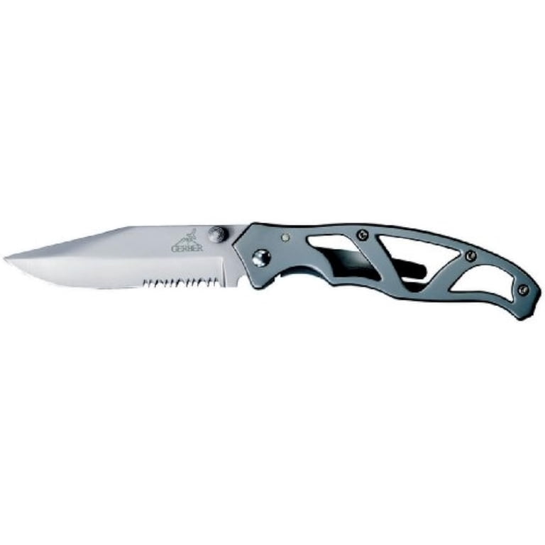 Paraframe II, 4.75 in closed, partially serrated stainless blade