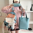 thumbnail image 3 of Aesthetic Color Contrast Travel Backpack, Large Capacity Flap Schoolbag, Japanese Preppy Style Bookbag For Students Back To School, 3 of 6