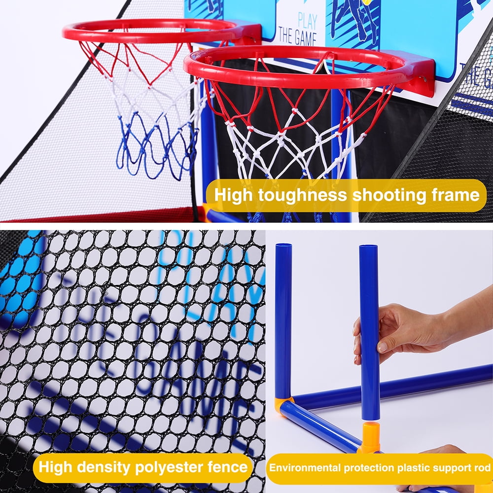 JOYIN Arcade Basketball Game Set with 4 Balls and Hoop for Kids 3 to 12  Years Old Indoor Outdoor Sport Play - Easy Set Up - Air Pump Included -  Ideal