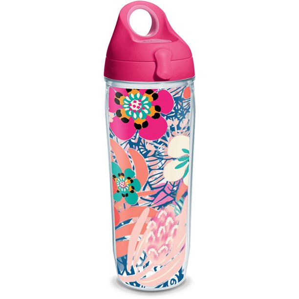 Bright Wild Blooms 24 oz Water Bottle with lid