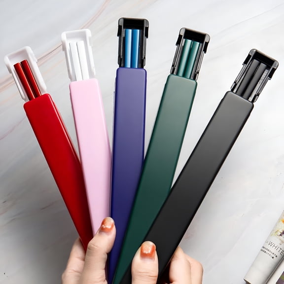 ACDANC 1 Set Stainless Steel Chopsticks with Case Reusable Easy to Clean Rustproof Non-slip Eating Dishwasher Safe Lunch Chopsticks Dinnerware