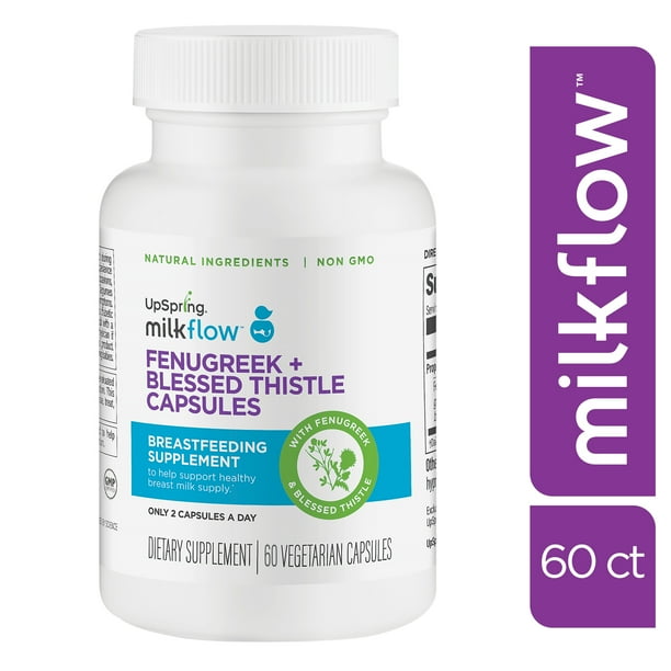 Milkflow Fenugreek + Blessed Thistle Capsules, Breastfeeding Supplement