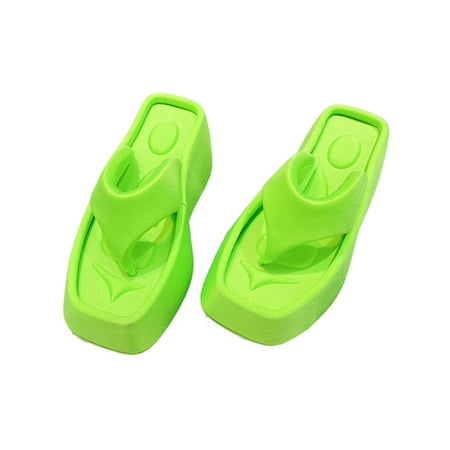 

UKAP Womens Thong Sandals Slip On Slides Platform Flip Flops Fashion Casual Shoes Ladies Wedge Lightweight Fluorescent Green 8