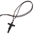 thumbnail image 5 of Artistic Wooden Cross Pendant Necklace For Christian Believers Convenient For Hotel Library 12.2X1.6X0.4In Durable Wood Pendant 1Pcs, 5 of 5