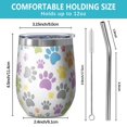 thumbnail image 5 of 12oz Stemless Wine Tumblers White Dog Paw Footprint Vacuum Insulated Stainless Steel Travel Tumbler Cups Mug with Lid and Straw for Champaign,Cocktail,Beer with Cleaning Brush, 5 of 5