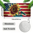 thumbnail image 2 of 1 Pcs 2D Flat License Plate Covers & Frames, Sunflower and For Decorative Front, Waterproof For Decoration Aluminum License Plate Covers & Frames Cover For Men Women, 12" X 6", 2 of 7