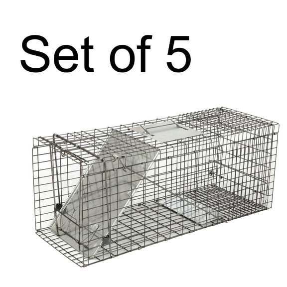 ZENSTYLE Spring Loaded 32" Animal Traps - 32"x12.5"x12" Catch Release Humane Rodent Cage for Rabbits, Groundhog, Stray Cat, Squirrel(SET OF 5)