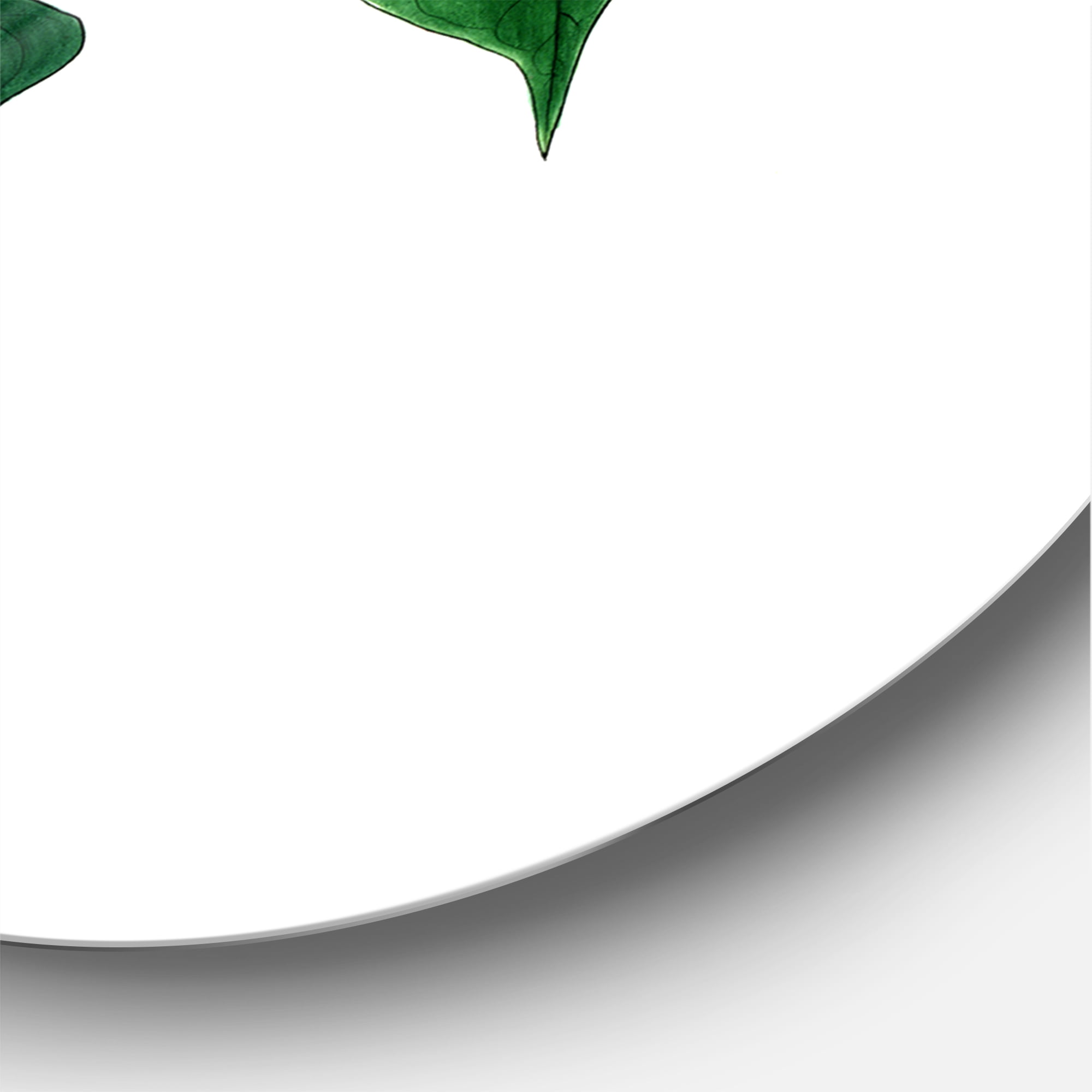 Designart 'Ancient Green Leaves Plants II' Traditional Circle Metal Wall Art 36x36 - Disc of 36