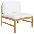 thumbnail image 5 of vidaXL 5 Piece Patio Lounge Set with Cream Cushions Solid Teak Wood, 5 of 5