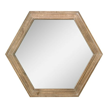 Stonebriar Decorative 24 Hexagon Hanging Wall Mirror With Natural