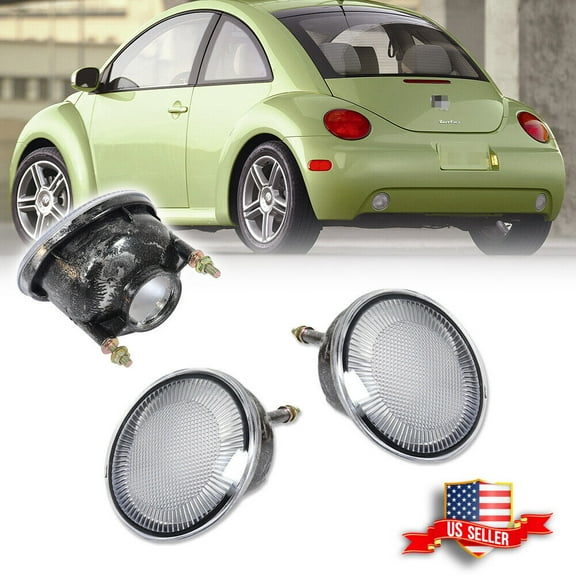 GTINTHEBOX 2PCS Clear Lens Rear Bumper Backup Reverse Light Lamps For 1998-2005 VW Beetle