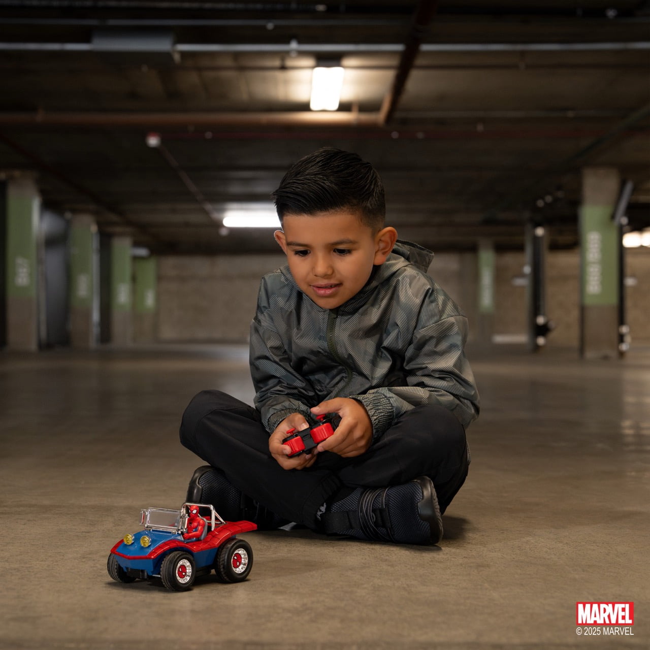 Jada Spider-Man Buggy RC with Non-Removable Spider-Man Figure – 7", Turbo Button, Full-Function Remote Control, Ages 6+, Red/Blue