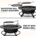 thumbnail image 6 of 42 Inch 3-in-1 Fire Pit with 2 Grills – Large Outdoor Wood Burning Fireplace for Camping, Picnic & Bonfire, Round Metal Table with Lid for Backyard, Patio & Party, 6 of 6