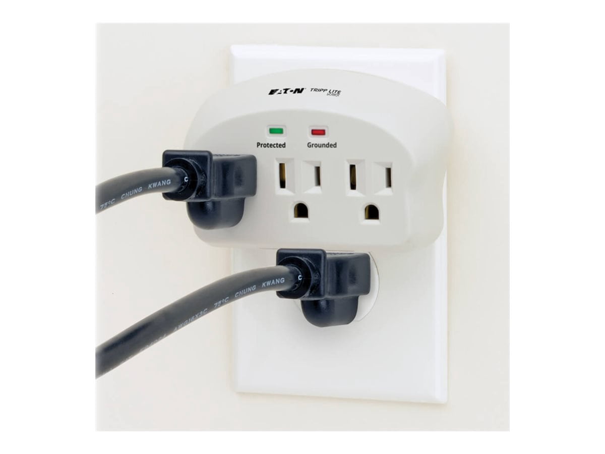 Eaton Tripp Lite Series Protect It! 3-Outlet Surge Protector Direct Plug-In 660 Joules 2 Diagnostic LEDs SK30