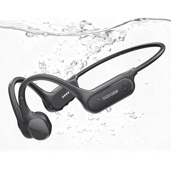 DOOGEE Bone Conduction Headphones, IP68 Waterproof Swimming Headphones with 32GB MP3 Player, Open Ear BTHeadset for Running, Cycling & Sports