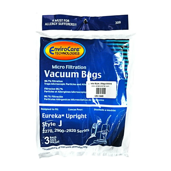 Eureka Upright Style J Bags, EnviroCare Replacement Brand