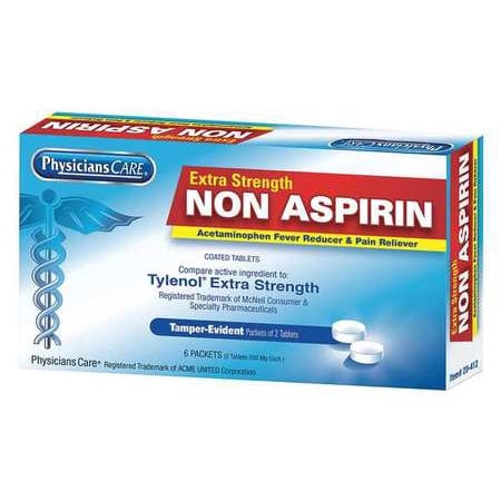 PHYSICIANSCARE Non-Aspirin Pain Relief,Tablet,500mg 20-412