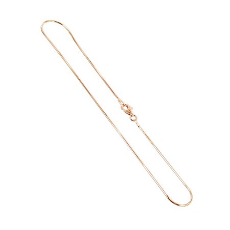 Gemstone Rose Gold Bracelet - Gem Avenue 14k Rose Gold over 925 Silver Diamond-cut 1mm Snake Chain Anklet 10