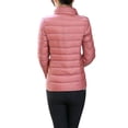 thumbnail image 2 of UKAP Ladies Puffer Jacket Solid Color Coat Stand Up Collar Down Jackets Packable Work Outwear Pink M, 2 of 3