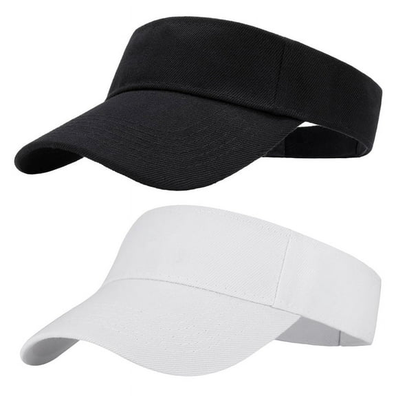 sixwipe 2 Pack Sport Sun Visor Hats, Adjustable Empty Top Baseball Cap, Cotton One Size Outdoor Sun Sports Visor Ball Caps for Women and Men Golf Cycling Fishing Tennis Running