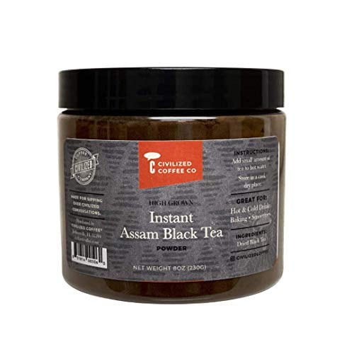 Civilized Coffee Instant Assam Black Tea Powder for Hot Tea, Iced Tea & Baking (8 oz)