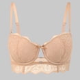 thumbnail image 2 of Sopiago Women's Full Coverage Bras Unlined Lace Sexy Plus Size Womans Bra Beige,L, 2 of 7