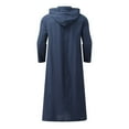 thumbnail image 4 of Men's All-Season Muslim Thobe - Solid Color, Button Hooded Design, Polyester Fabric, Long Robe with Pocket for Daily Wear, 4 of 6