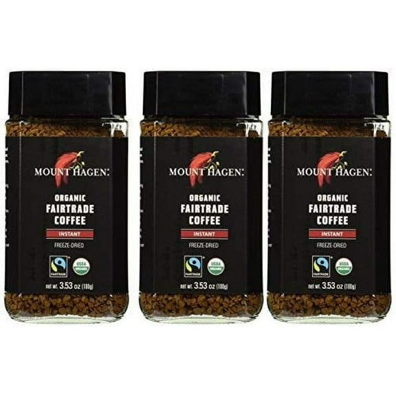 Mount Hagen: Organic café liofiliza Café Instantáneo (Pack of 3 x 3,53 oz) (Pack of 3)