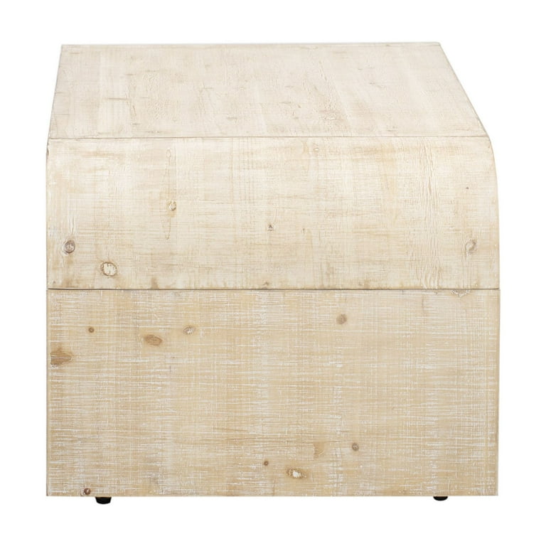 Retro Log Style Coffee Table with Curved Art Deco Design
