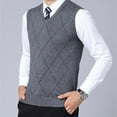 thumbnail image 5 of uikmnh Men's Sweaters Men's Knitted Sweater Vest Sleeveless Lightweight Warm Comfortable Casual Fall Fashion Layering Piece for Everyday Wear Size:XL, 5 of 6
