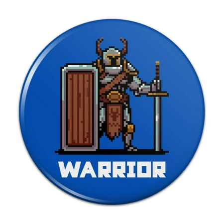 8-Bit Pixel Retro Warrior Knight Fighter Games RPG  Pinback Button Pin (Best Rpg Games For Chromebook)