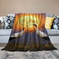 Creowell Birds Grass Sun Flannel Throw Blanket for Couch Sofa Bed