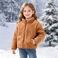 thumbnail image 2 of Infant Baby Boys Girls Fleece Jacket 3-18 Months, Double-Sided Sherpa Zip up Warm Coat with Pockets, Solid Color Thick Soft Winter Outwear for Baby Brown 6 Months, 2 of 9