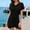 Black, variant on Women's Floral Pineapple Print V-Neck Beach Cover-Up Dress for Vacation and Summer