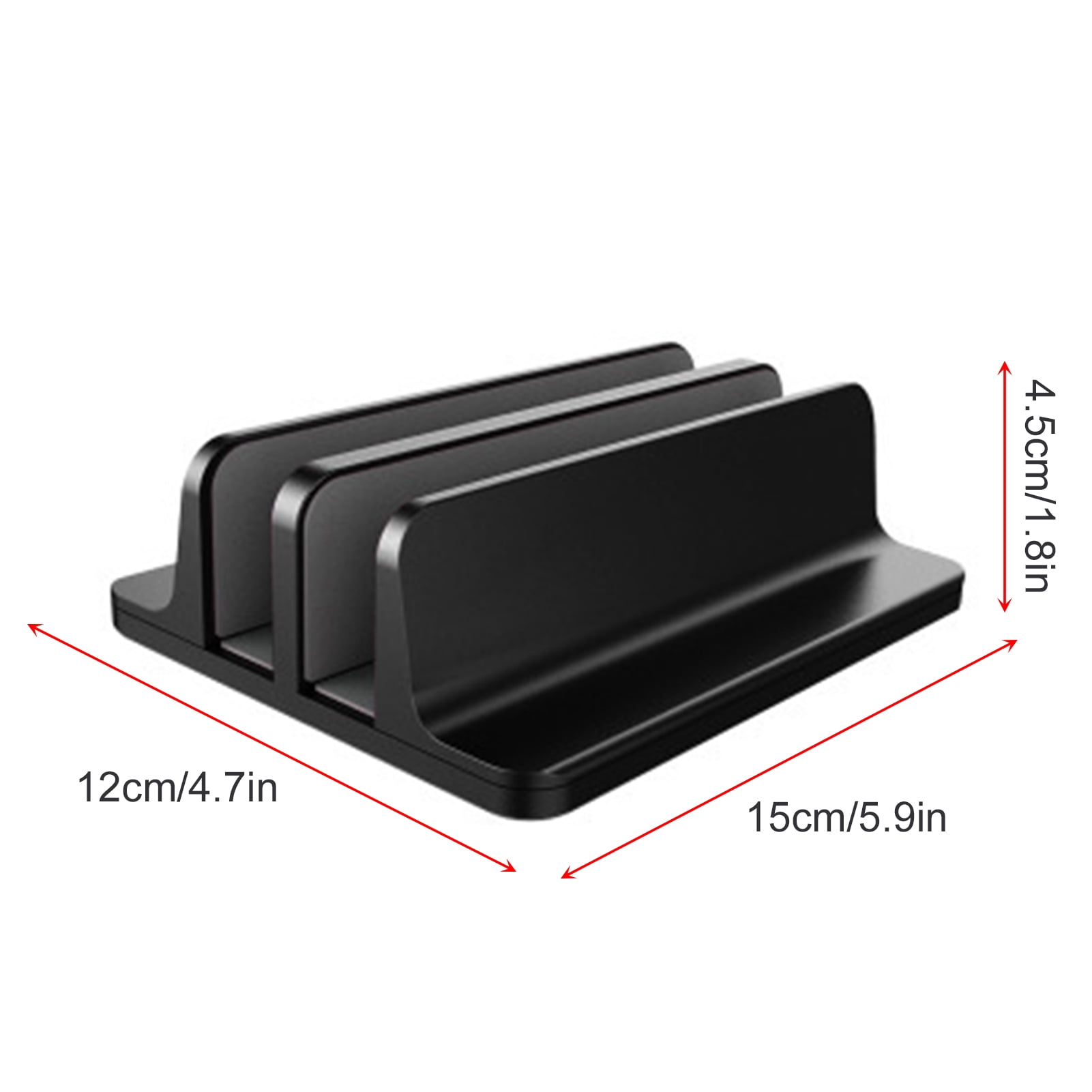 Desk Vertical Laptop Stand 2 Slot Desktop Stand Holder With Adjustable Dock Aluminum Alloy Laptop Stand For Desk Compatible With 17in Laptops