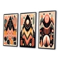 thumbnail image 3 of Designart "Retro Pink Bohemian Tribal Geometry II" Modern Geometric Framed Wall Art Set Of 3 - Pink Abstract Frame Gallery Wall Set For Home Decor, 3 of 6