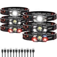 thumbnail image 1 of Linterna frontal Northlet de 3000 lúmenes recargable, paquete de 6, con sensor de movimiento, 1 of 6