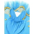 thumbnail image 5 of YONGHS Girls Sequins Ballet Dance Tutu Dress Skirted Leotard Swan Ballerina Performance Costume Light Blue 8, 5 of 7