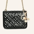 thumbnail image 2 of Unique Bargains 1 Pc Fashionable Flower Handbag Charm Decorative Keychain White Gold Tone, 2 of 5