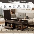 thumbnail image 6 of Lift-Top Coffee Table with Hidden Storage and Open Shelf - Antique Brown, 6 of 10