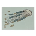 thumbnail image 1 of Jellyfish Cutting Board, Boho Feather Tentacles Shells Vintage Art Print Under the Sea Tribal Fish, Decorative Tempered Glass Cutting and Serving Board, Small Size, Grey Beige Brown, by Ambesonne, 1 of 1