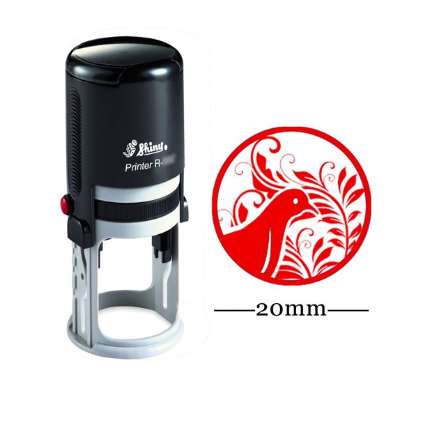 Round Self Inking Kids Teacher Stamp BIRD DESIGN Personalized Custom Shiny 20mm Rubber Mini Stamp