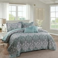 thumbnail image 6 of Home Soft Things 5 Piece Printed Microfiber Quilts Set - Kingston Damask-Queen (90" x 90"), 6 of 12