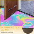 thumbnail image 5 of CURLYOOT Rainbow Half Round Door Mat, Indoor Outdoor Entrance Rug, Boho Abstract Semi Circular Area Rug, Non Slip Washable Absorbent Doormat, Laundry Room Rug 40'' x 63'', 5 of 6