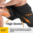 thumbnail image 6 of SOMER Mens Shorts 2 in 1 Gym Shorts Quick Dry Running Shorts for Men with Zipper Pockets and Drawstring Black Athletic Workout, 6 of 9