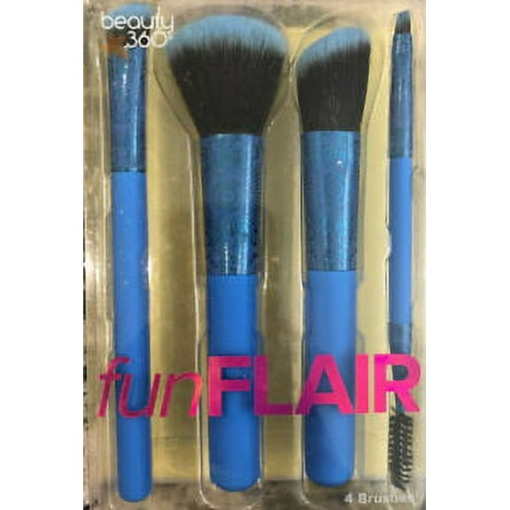 BEAUTY 360 FUN FLAIR BRUSH SET of 4 Brushes Blue