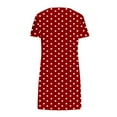thumbnail image 5 of Sakmal Short Sleeve Womens Dresses Spring Shift Mini V Neck Polka Dot Red Dresses ,Sizes S-2XL, 5 of 5