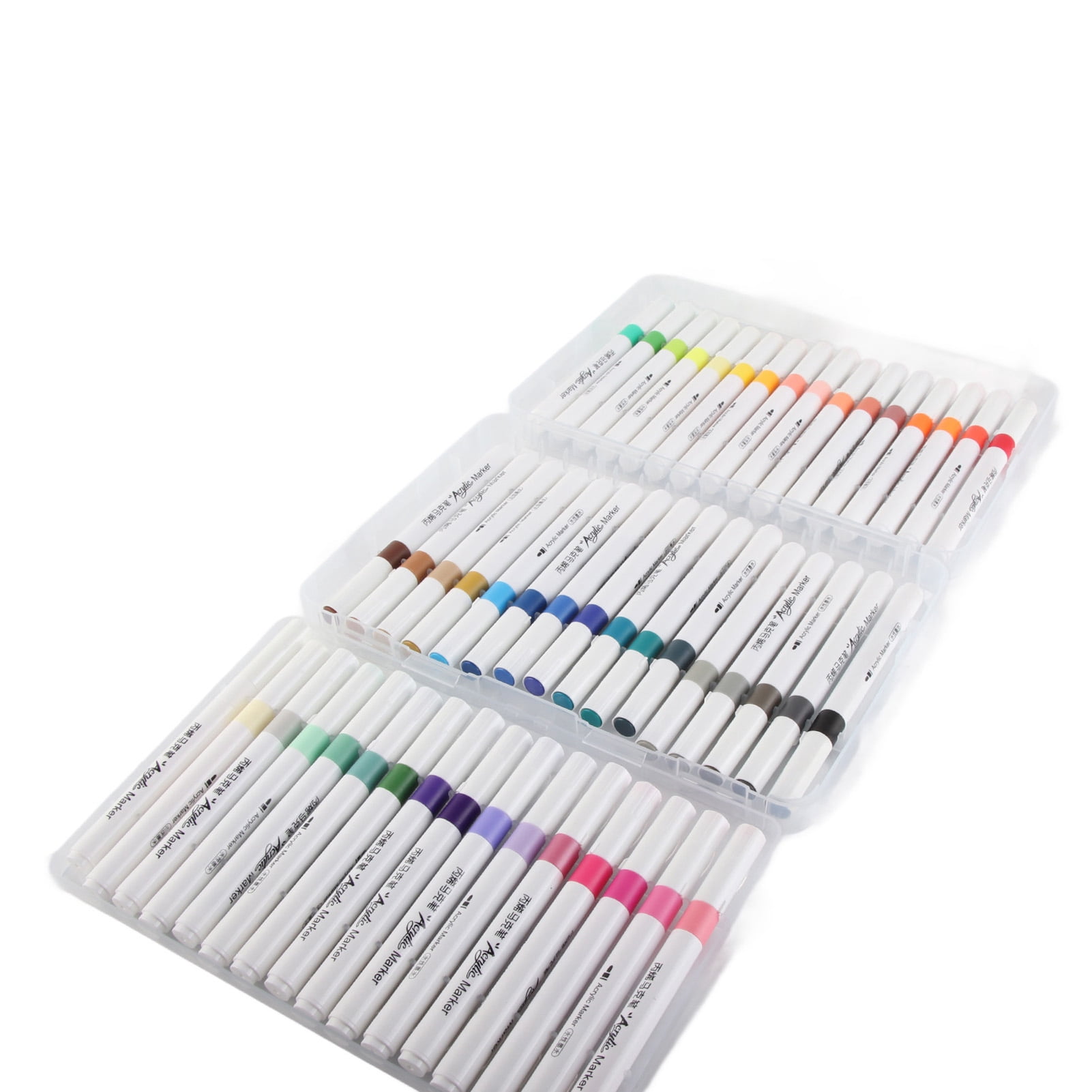 Suodoka Acrylic Paint Markers Strong Coverage Quick Dry Waterproof Round Barrel Graffiti Pens for Glass Metal Wood Canvas Fabric Rock Painting 48 Assorted Colors Fine Point Art Supplies Set