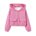 thumbnail image 3 of RTKFRFLM Kids Hoodie Jacket Fall Long Sleeve Solid Color Hooded Sweatshirt Casual Zipper Outerwear with Pockets 4-13Y, 3 of 7