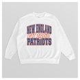 thumbnail image 4 of Women's Gameday Couture  White New England Patriots Oversized Faded Formation Premium Fleece Pullover Sweatshirt, 4 of 4